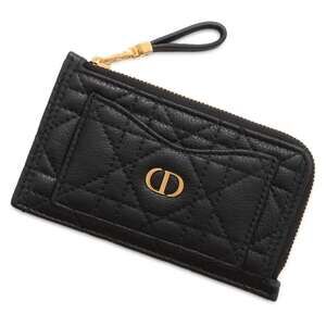 Christian Dior Caro Zip Card Wallet Holder Black